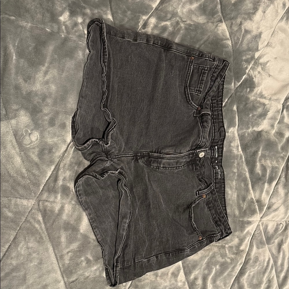 Old Navy Black Jean Shorts Distressed Cut-Off Style